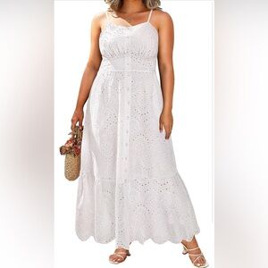 Pinup Fashion White Eyelet Maxi Dress